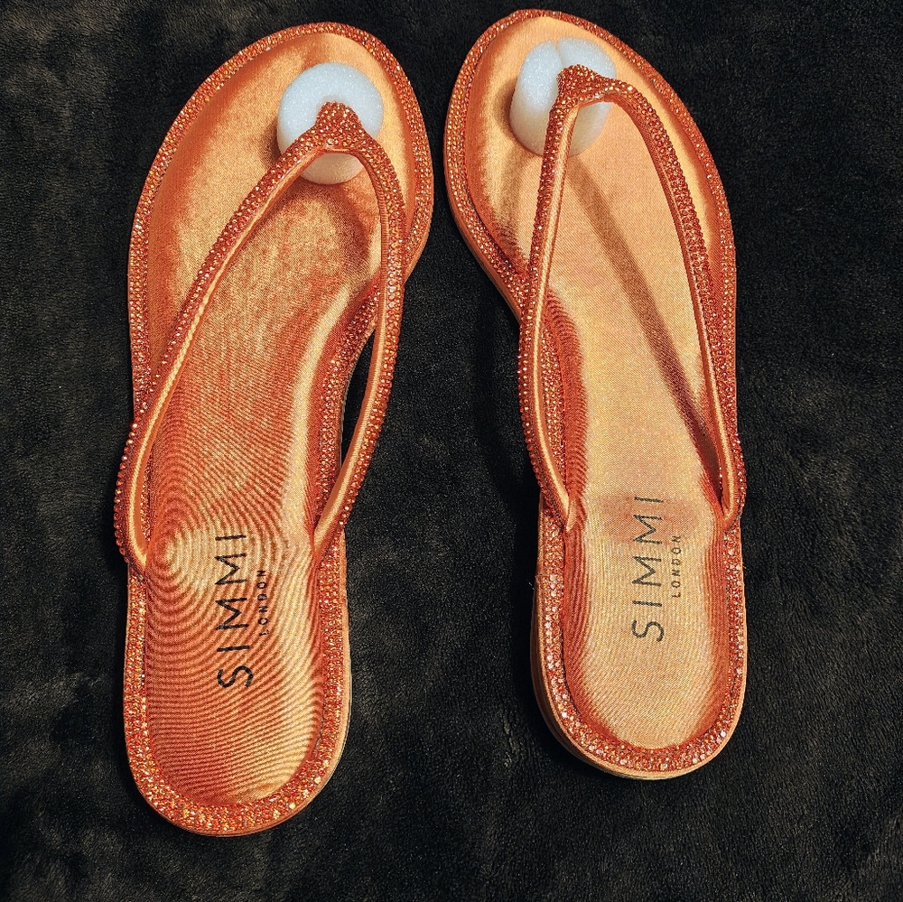 Simmi London Orange Glitter Sandals
